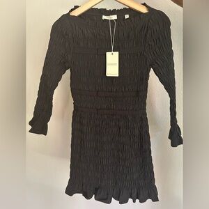 Doen Black Cecillia Mini Dress NWT